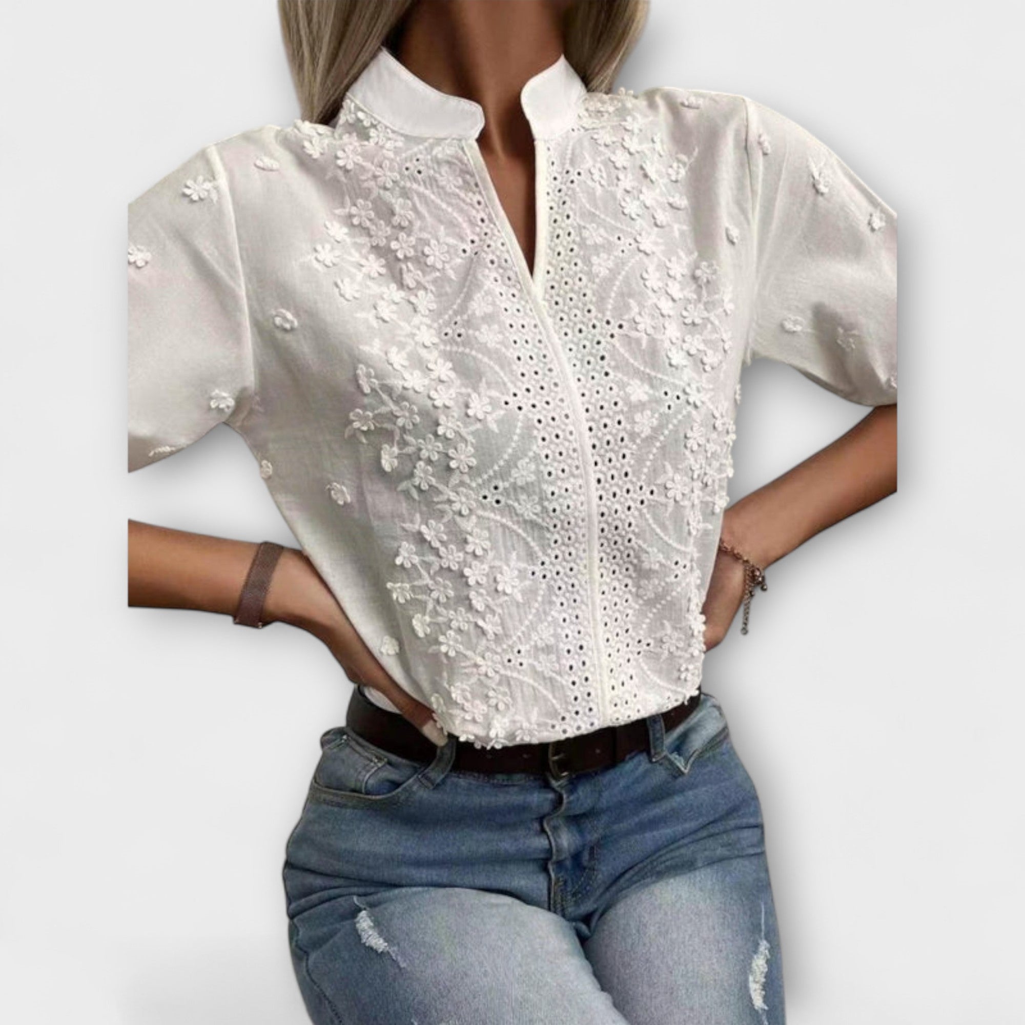 Élise - Mila Blouse with Exquisite Embroidery