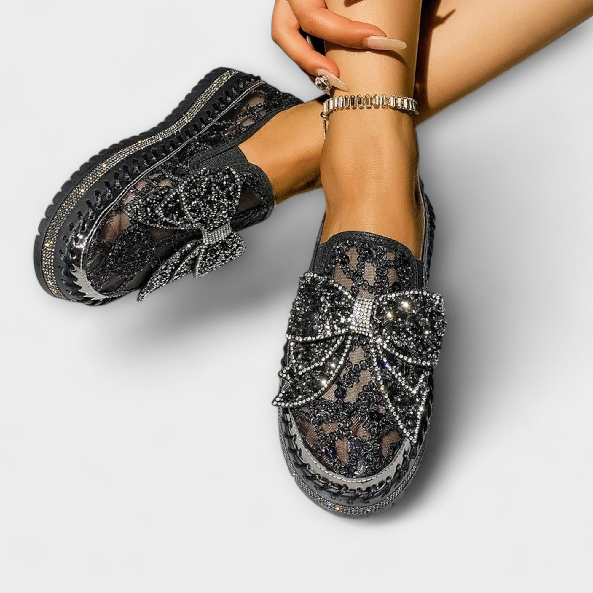 Rue – Loafer with Rhinestone Bow