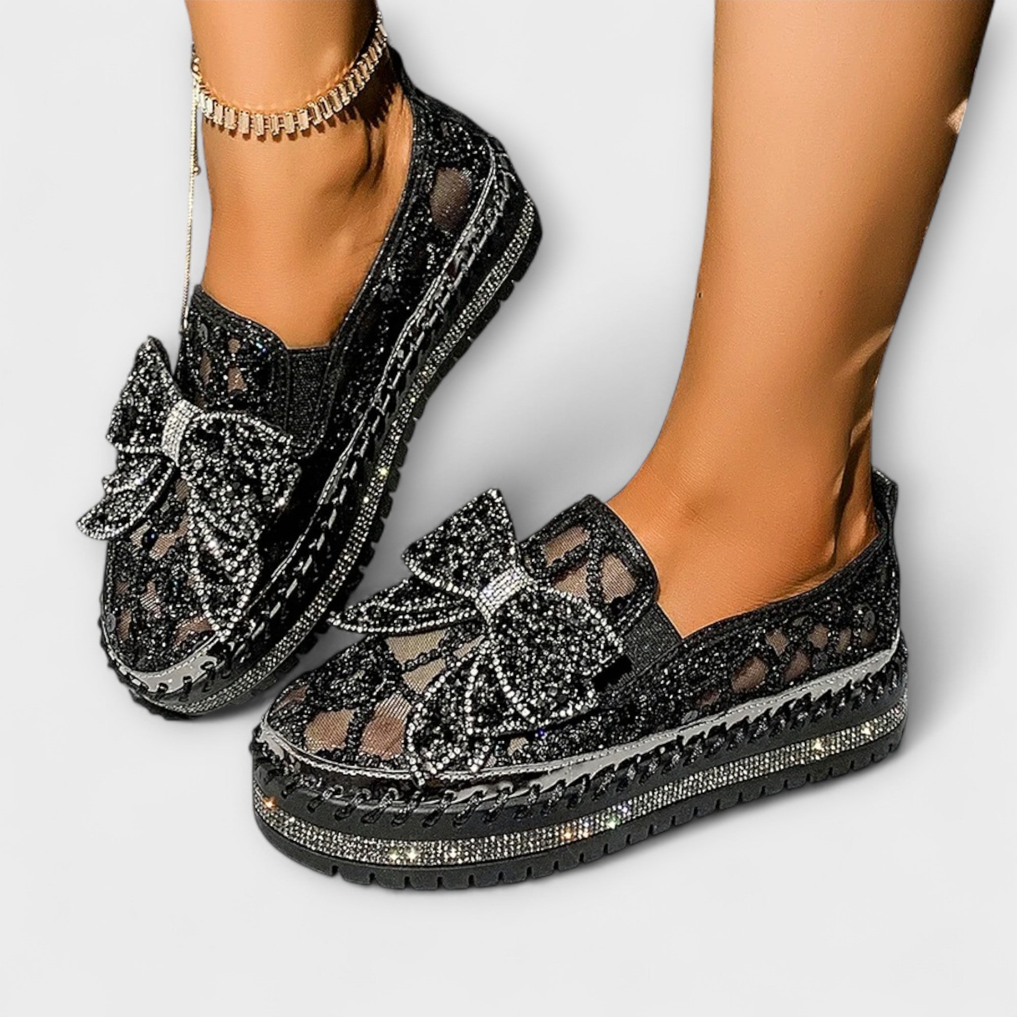 Rue – Loafer with Rhinestone Bow