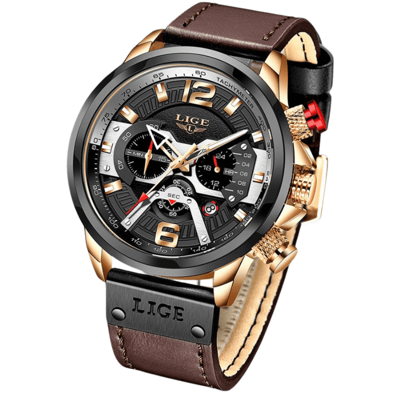 Time Luxus Leather Men’s Watch