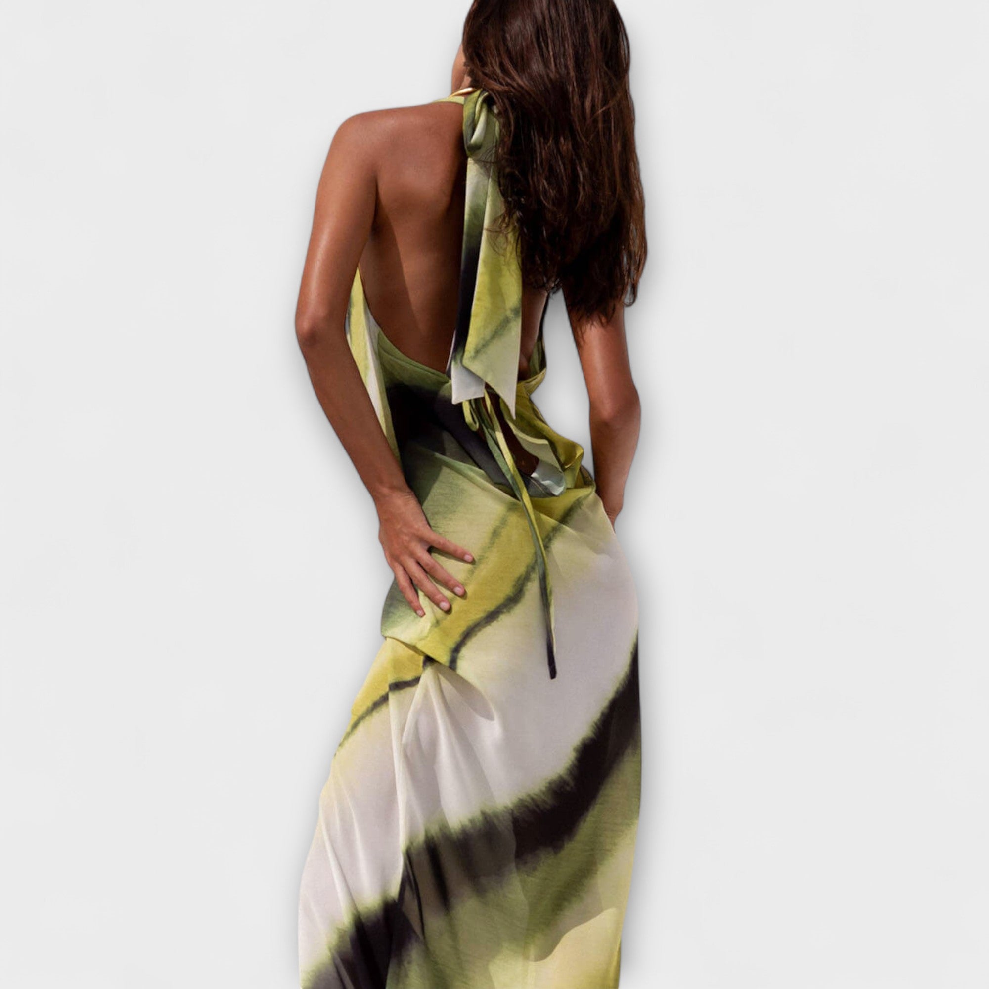 Classic tie-dye gradient maxi dress