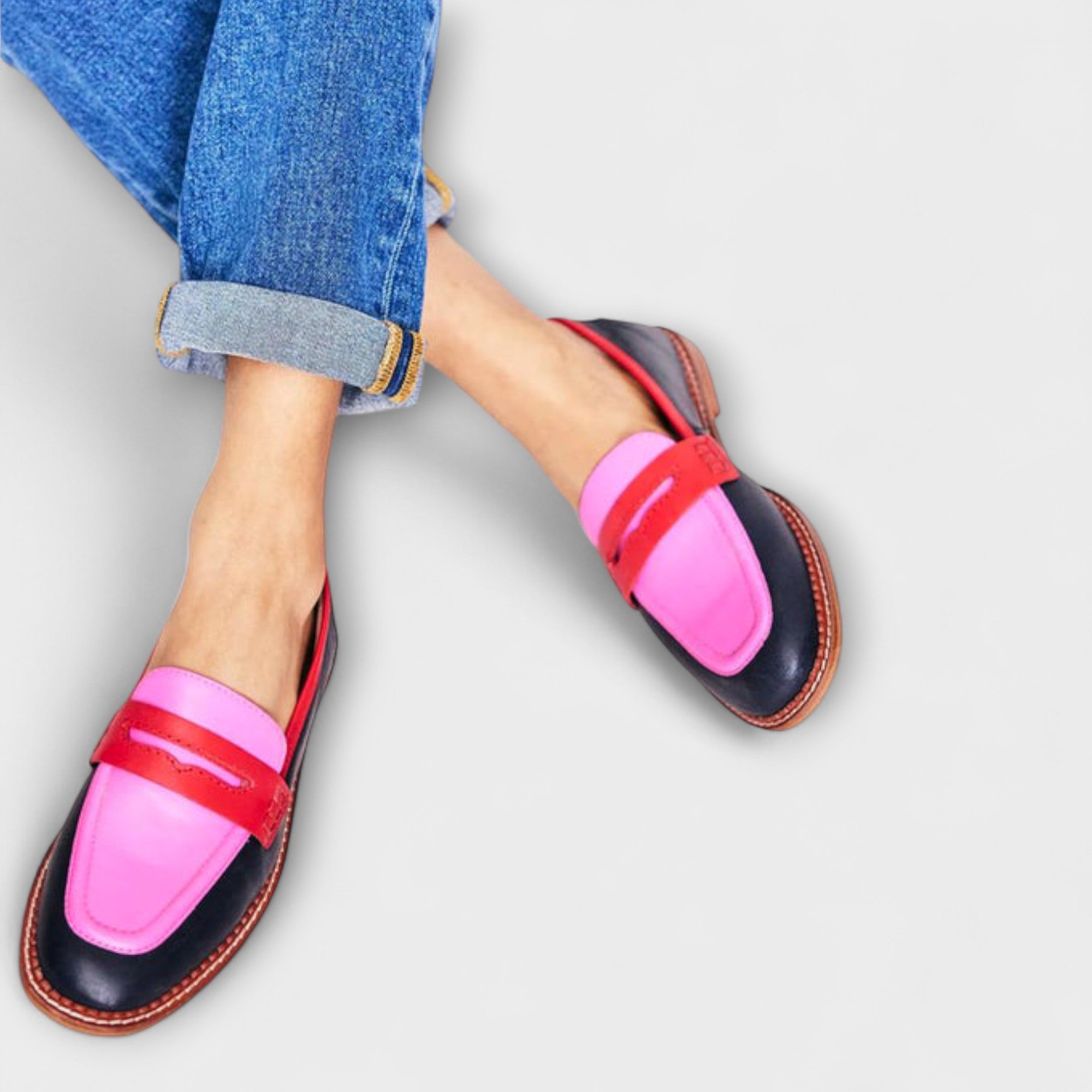 Briar – Round Toe Slip-Ons with Contrasting Colors