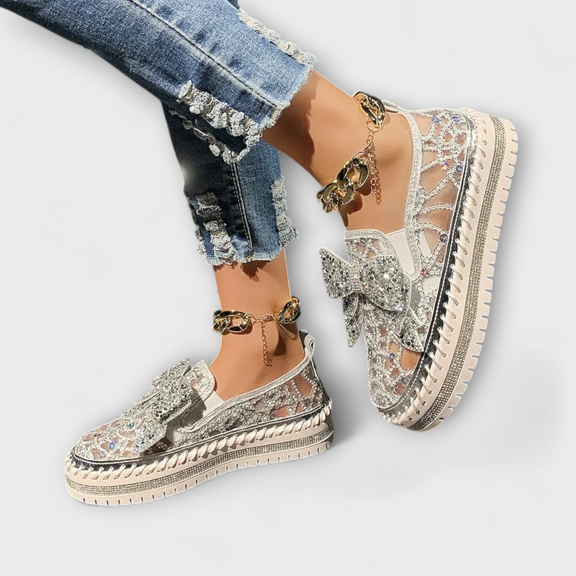 Rue – Loafer with Rhinestone Bow