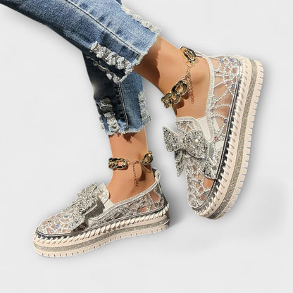 Rue – Loafer with Rhinestone Bow