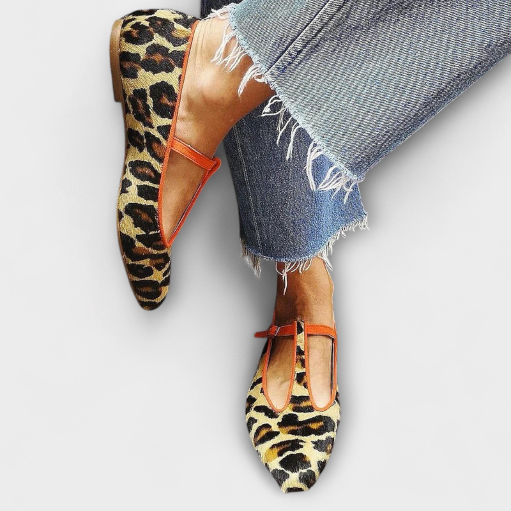 Gaia – Ballerinas with Pointed Toe and Leopard Print