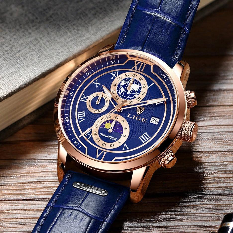 Eleven Blue Leather Men’s Watch