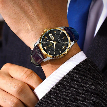 Luxus Leather Men’s Watch
