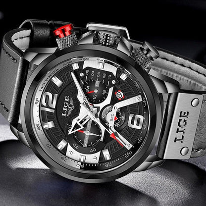 Time Luxus Leather Men’s Watch