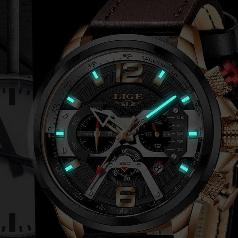 Time Luxus Leather Men’s Watch